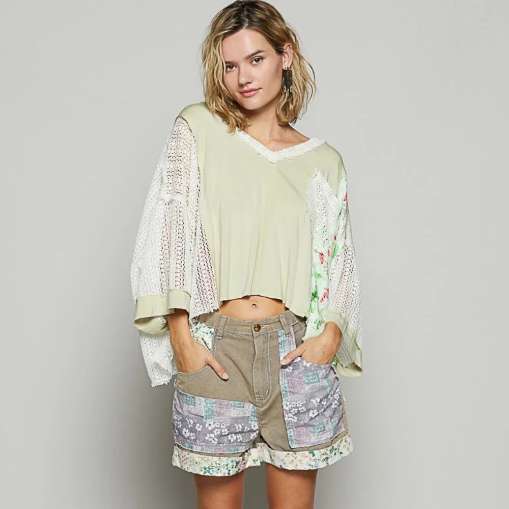 POL Oversized Top in Pistachio - Picture 5 of 5